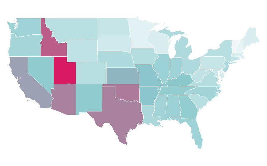 Affinity by region — Man of Steel (film), United States
