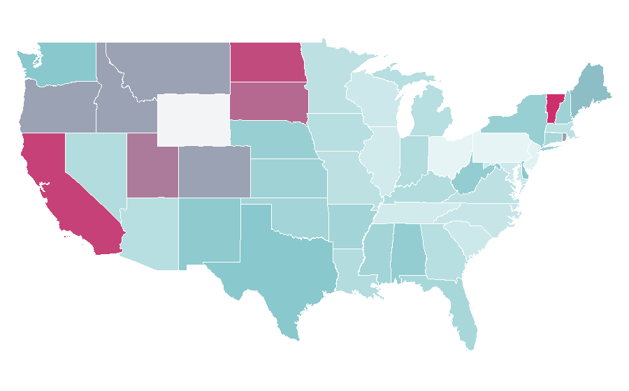 Affinity by region — Marble sculpture, United States