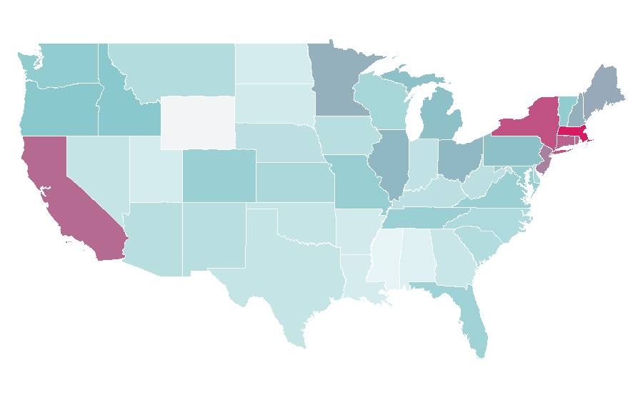 Affinity by region — Maria Shriver, United States