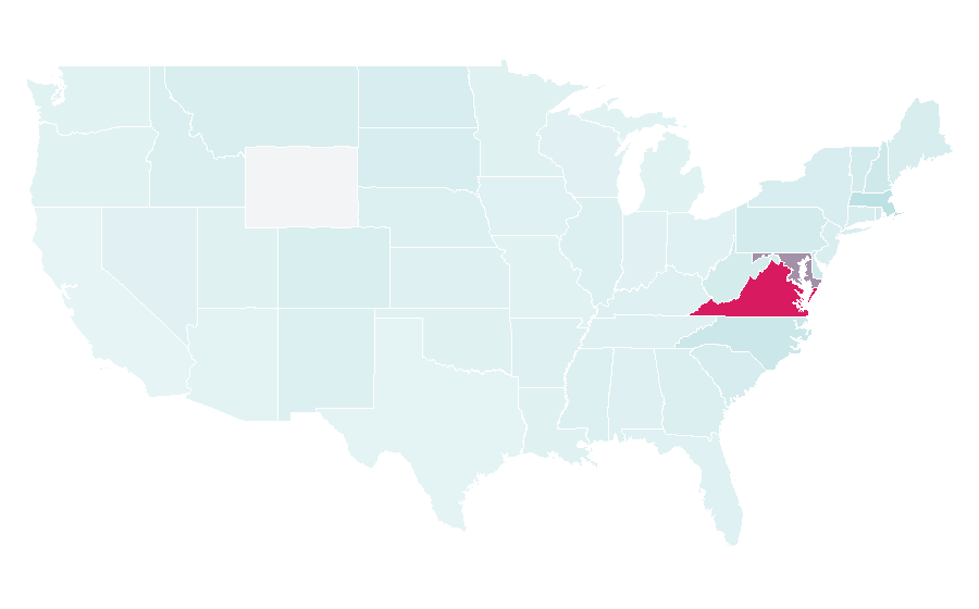 Affinity by region — Marine Corps Marathon, United States