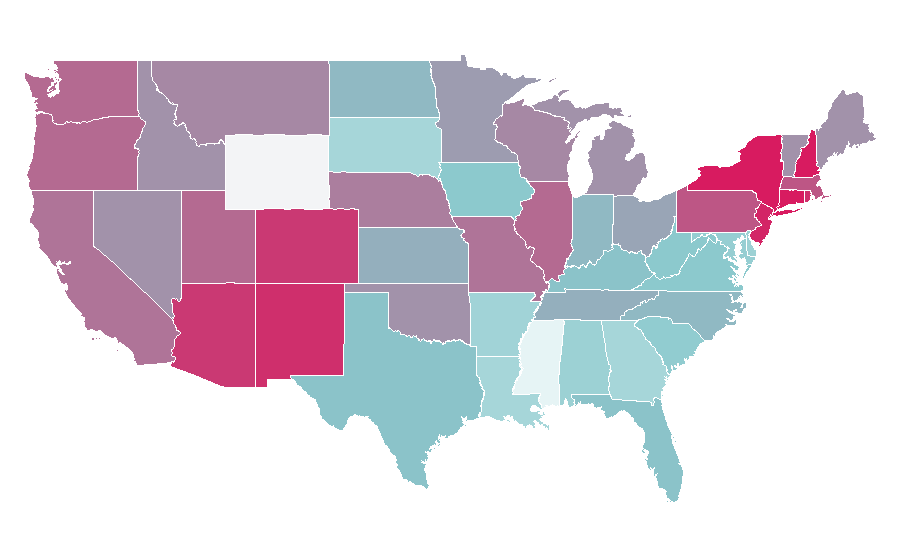 Affinity by region — Marisa Tomei, United States