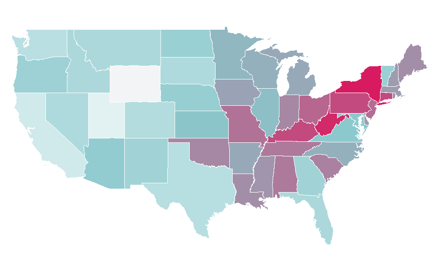 Affinity by region — Mariska Hargitay, United States