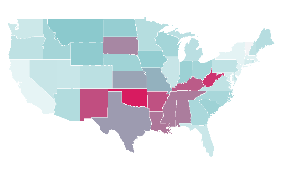 Affinity by region — Mark Chesnutt, United States