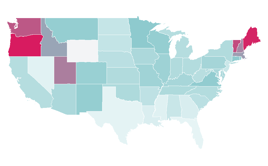Affinity by region — Mark Gatiss, United States