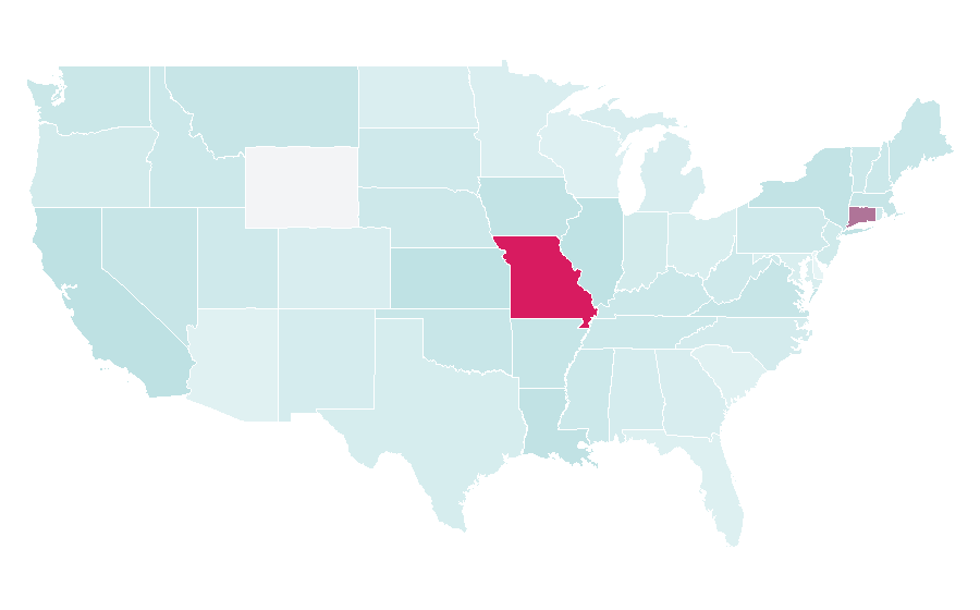Affinity by region — Mark Twain, United States