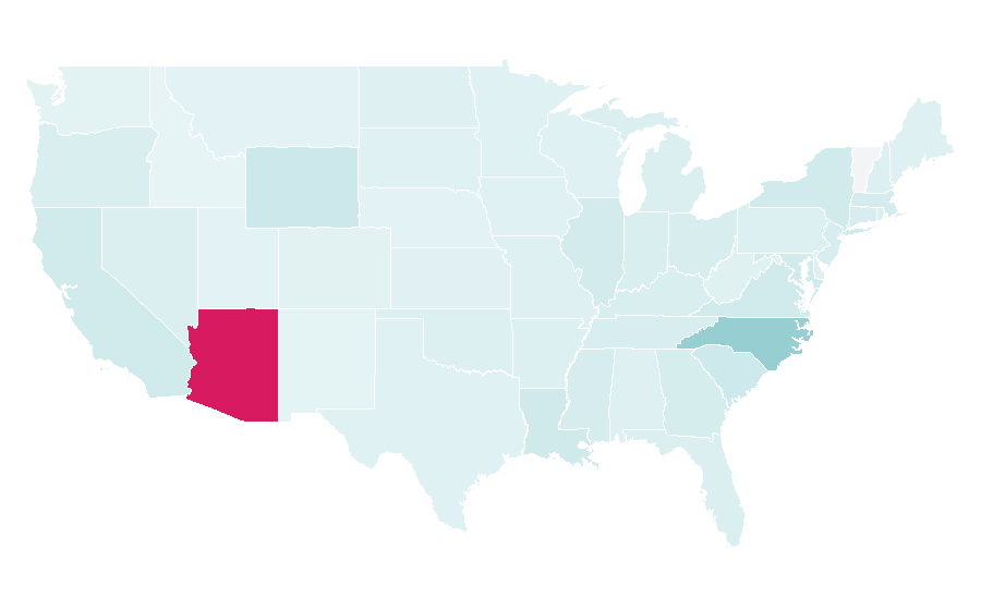 Affinity by region — Mark Williams (snooker player), United States