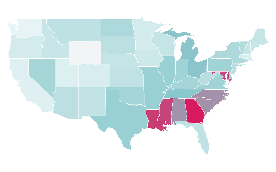 Affinity by region — Marriage Boot Camp, United States