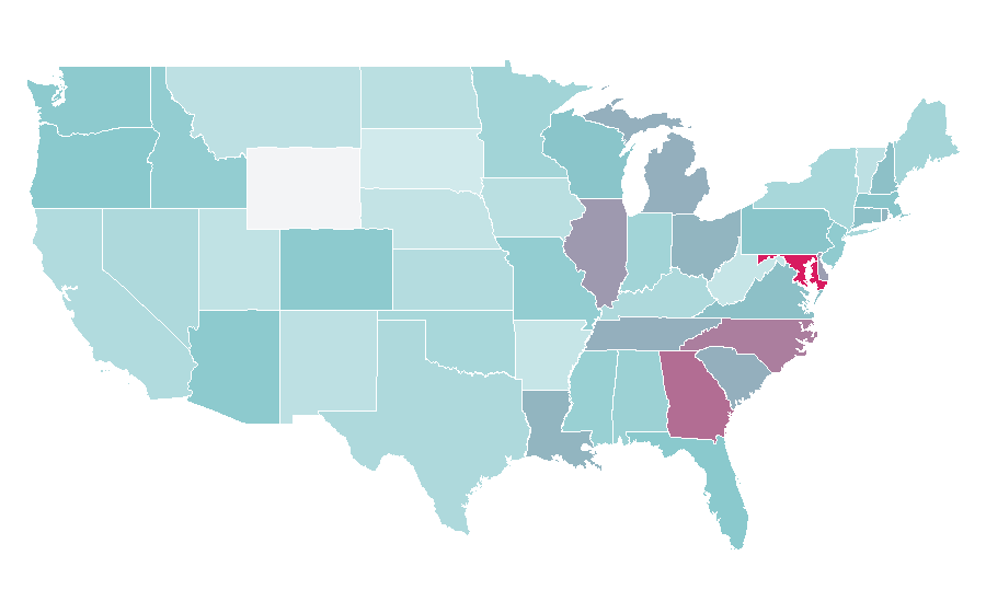Affinity by region — Married At First Sight, United States