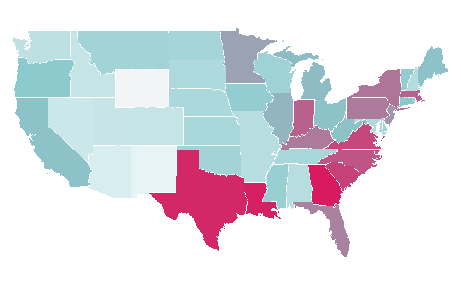 Affinity by region — Marsh, United States