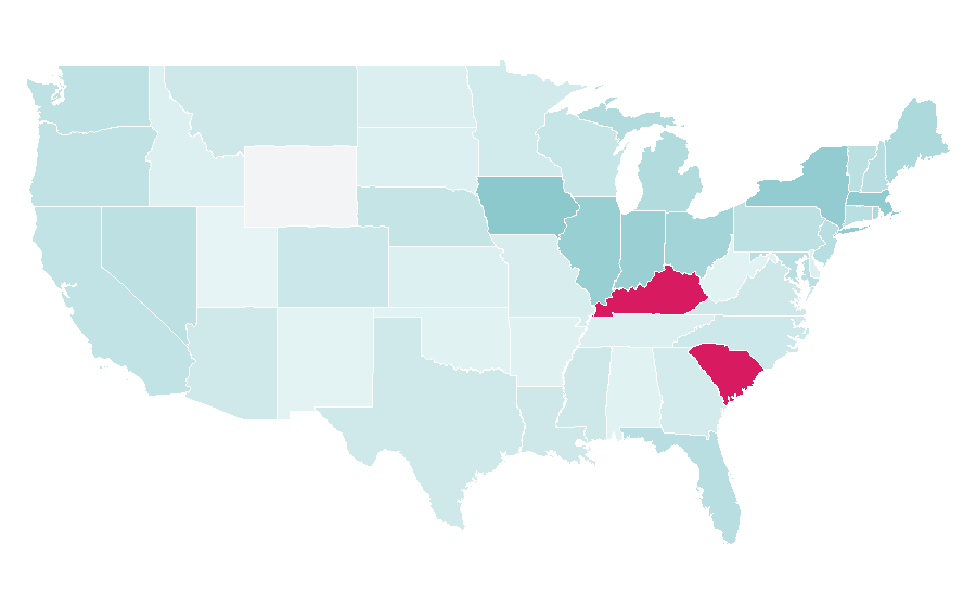 Affinity by region — Martini (cocktail), United States