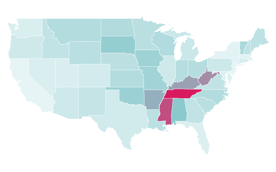 Affinity by region — Marty Stuart, United States