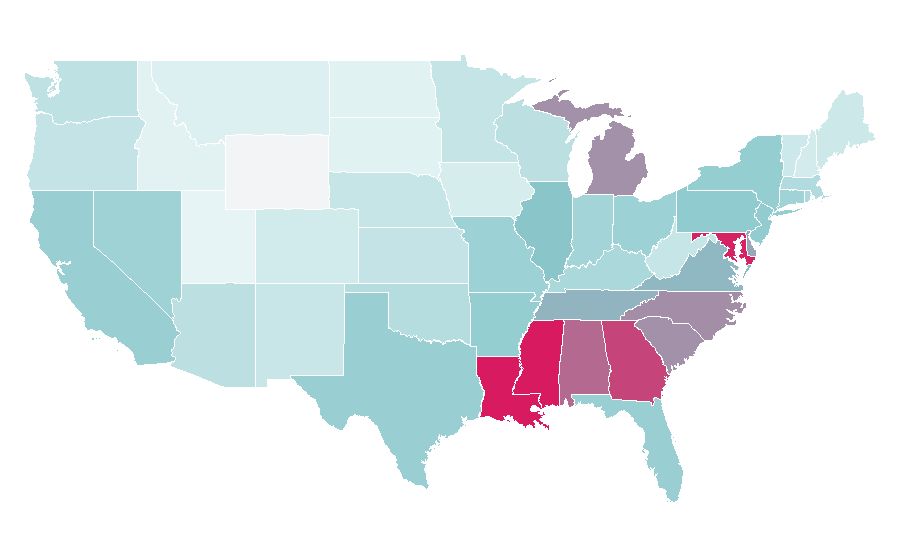 Affinity by region — Marvin Gaye, United States