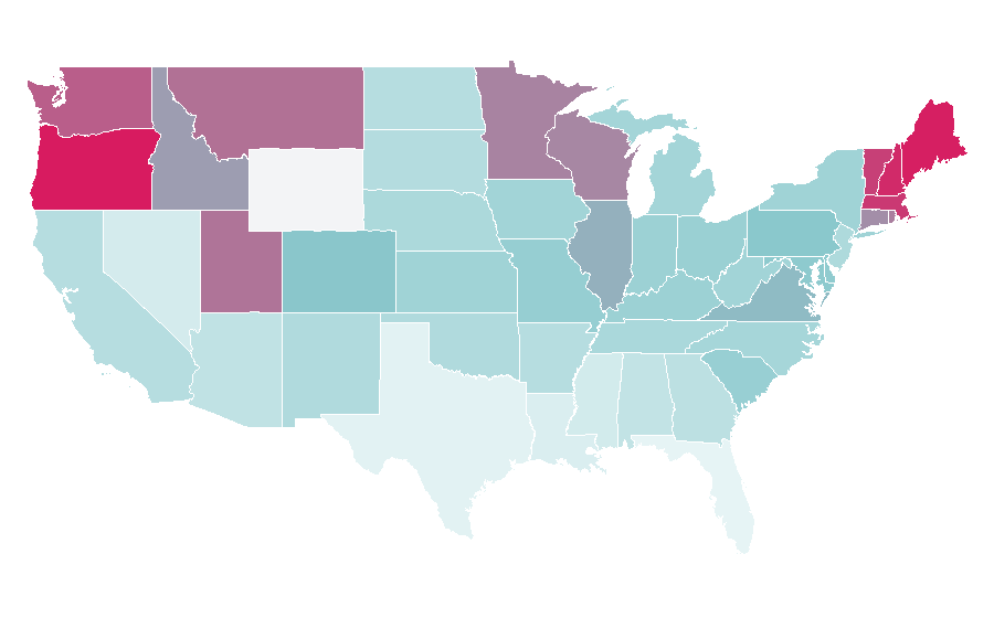 Affinity by region — Mary Berry (food writer), United States