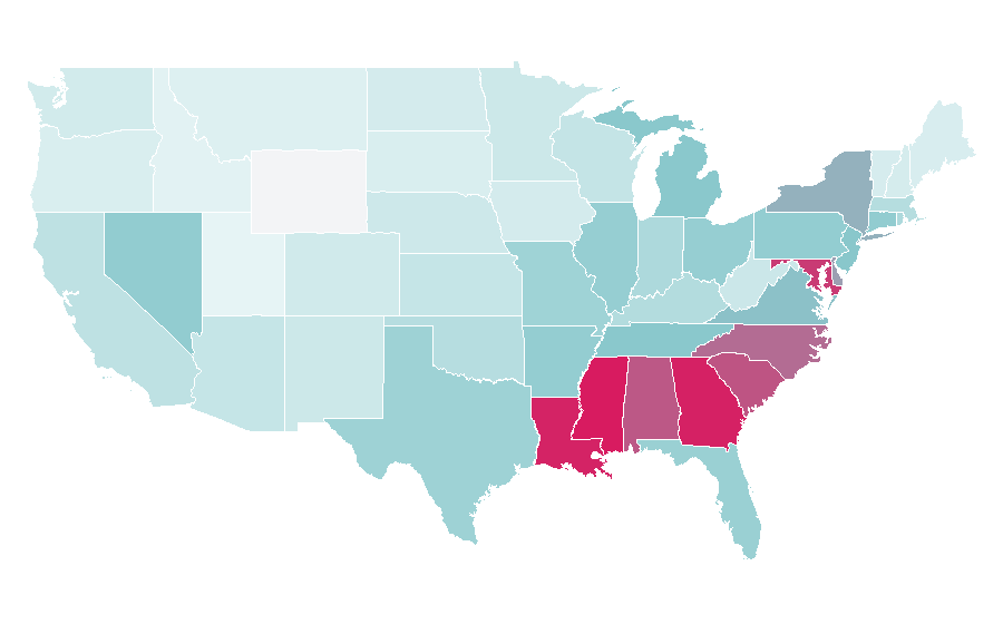 Affinity by region — Mary J. Blige, United States