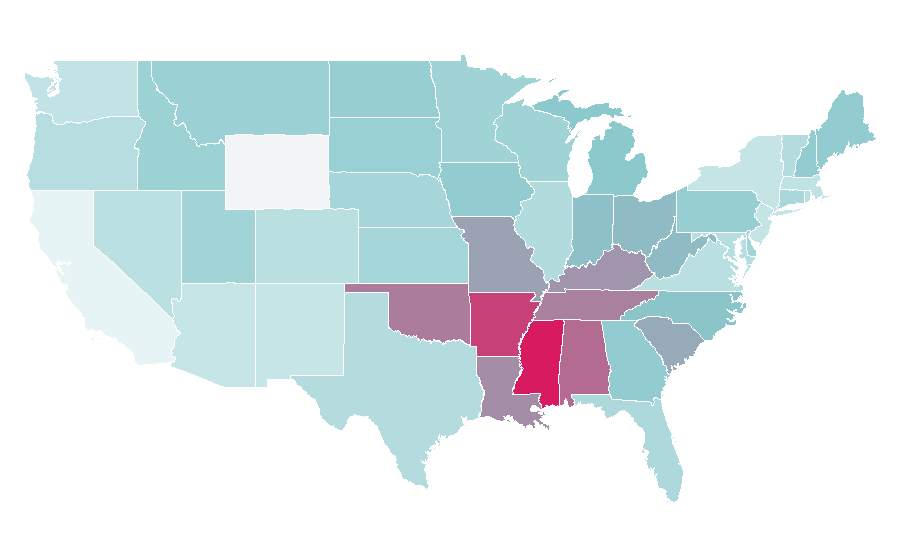 Affinity by region — Mary-Kate and Ashley Olsen, United States