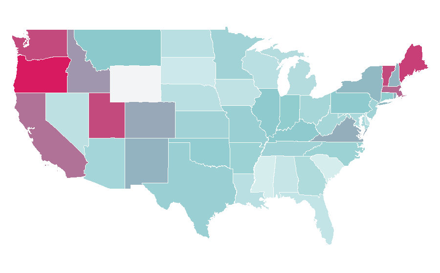 Affinity by region — Mary Shelley, United States