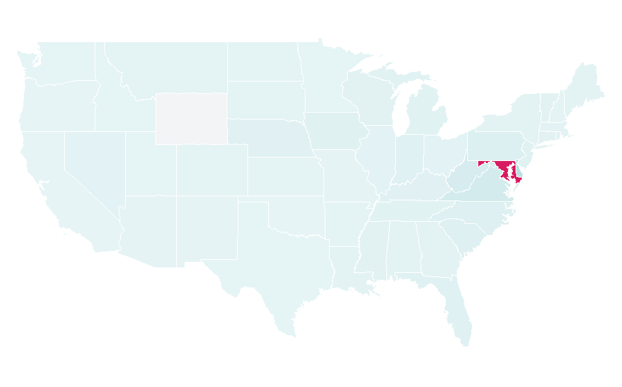 Affinity by region — Maryland Terrapins men's basketball, United States