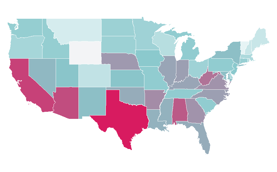 Affinité par région — Mascara, États-Unis