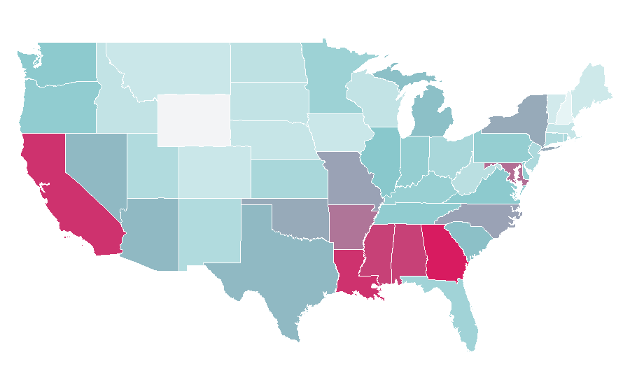 Affinity by region — Masculinity, United States