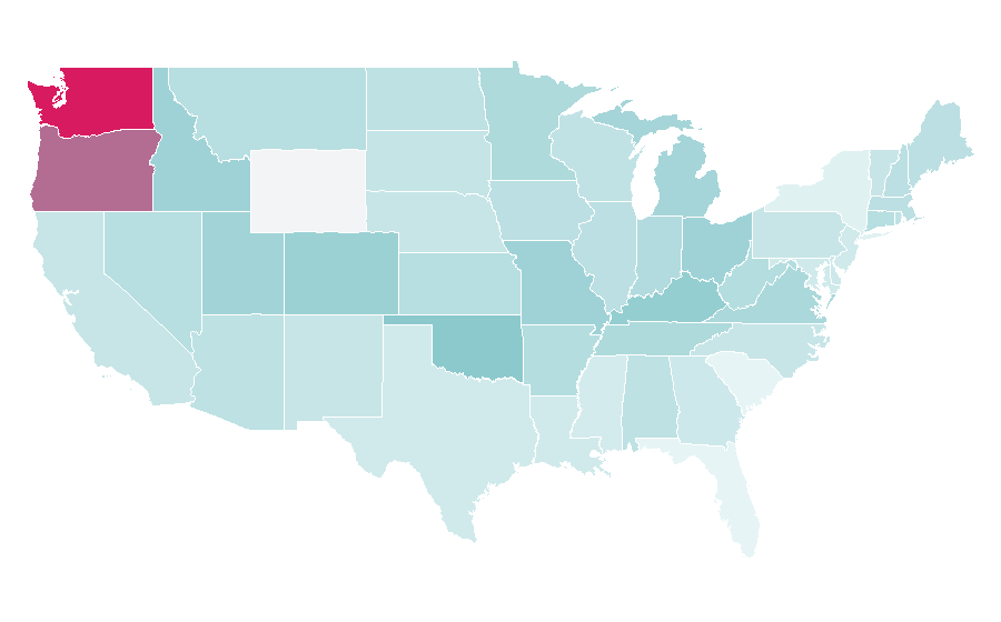 Affinity by region — Mass Effect 2, United States