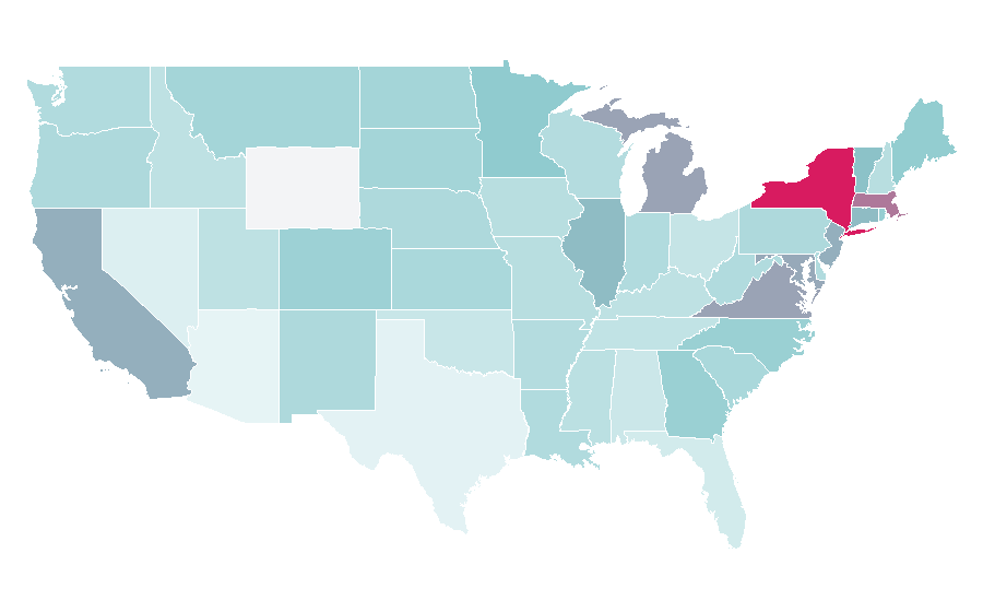 Affinity by region — Master of Arts, United States