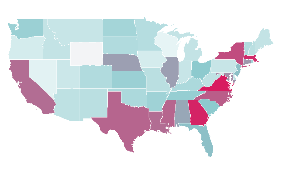 Affinity by region — Master of Business Administration, United States