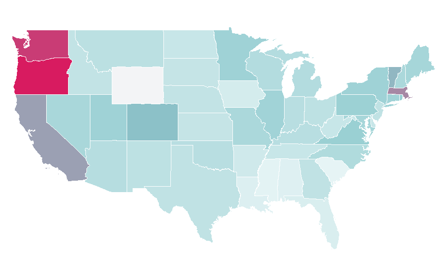 Affinity by region — Math rock, United States