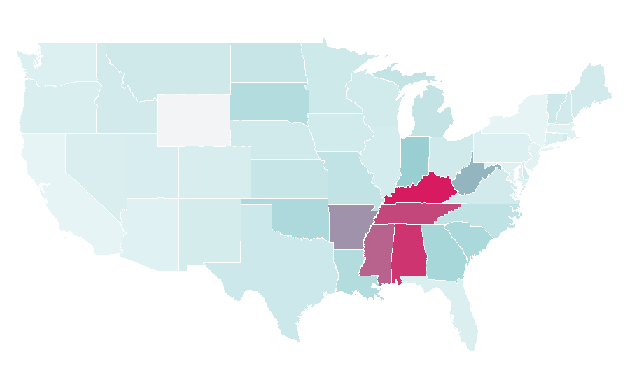 Affinity by region — Matilda Jane Clothing, United States