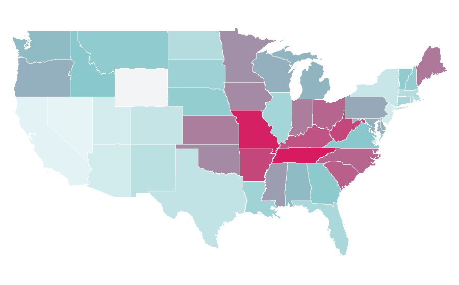 Affinity by region — Matlock (TV series), United States