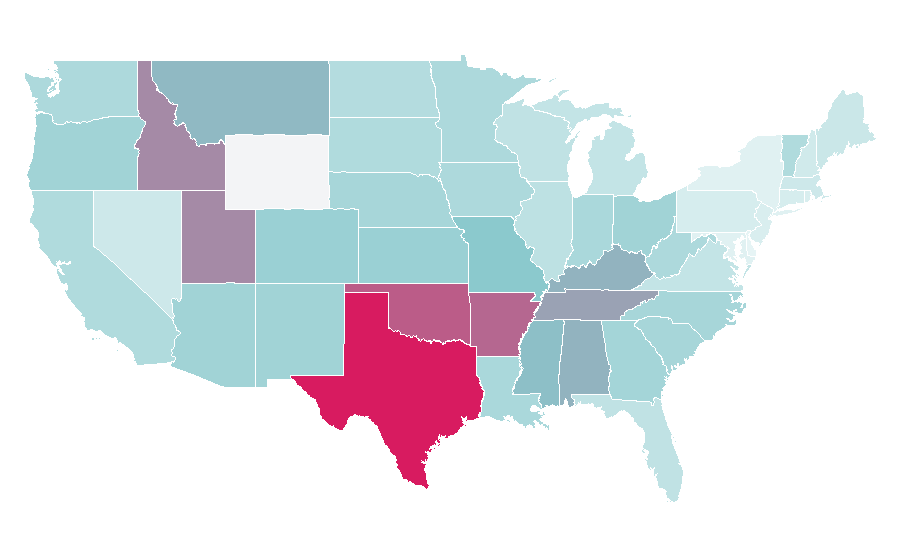 Affinité par région — Matthew McConaughey, États-Unis