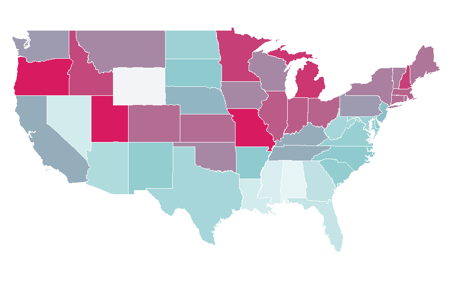 Affinity by region — Max Greenfield, United States