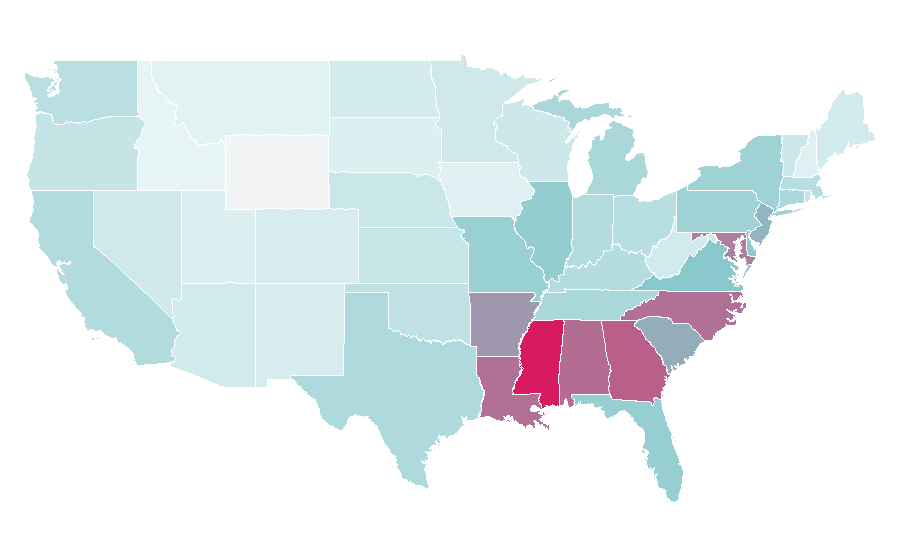 Affinity by region — Maya Angelou, United States