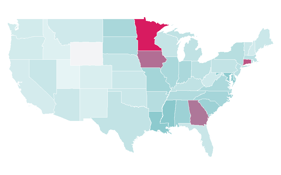 Affinity by region — Maya Moore, United States