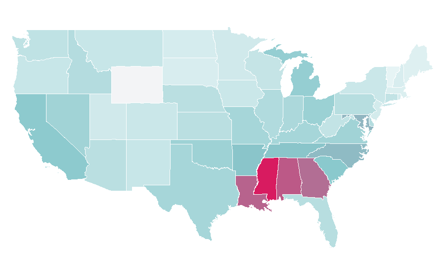 Affinity by region — MC Hammer, United States