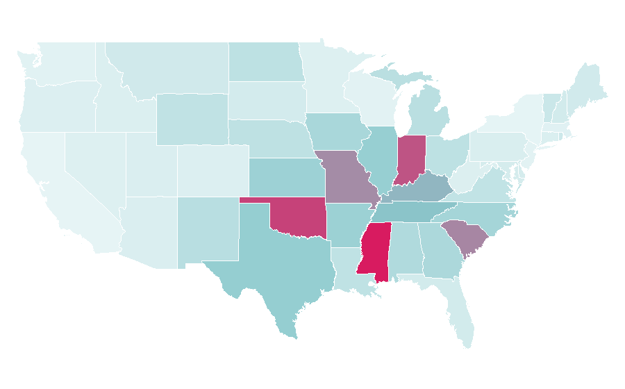 Affinity by region — McAlister's Deli, United States