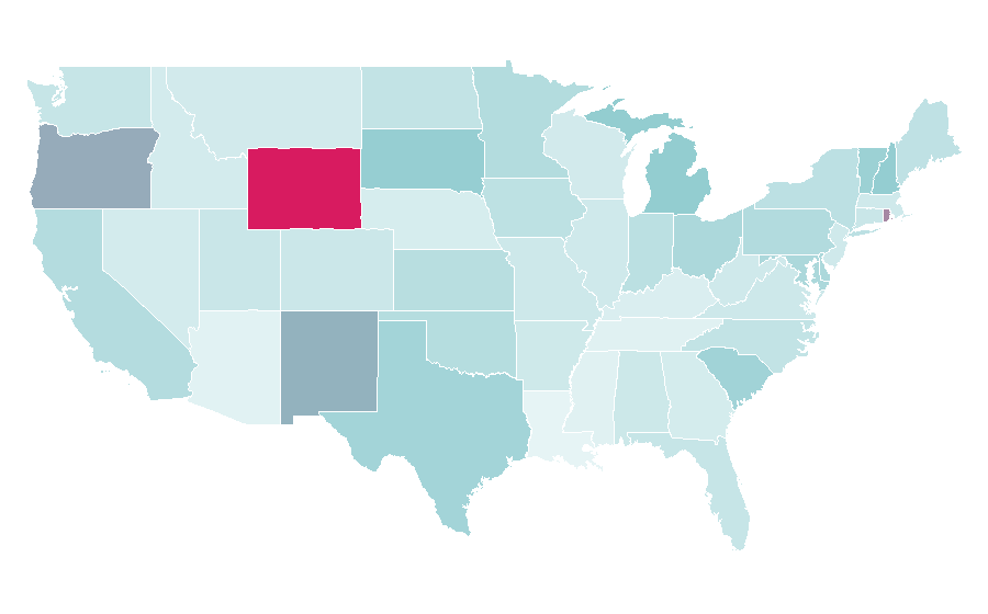 Affinity by region — Meals on Wheels, United States