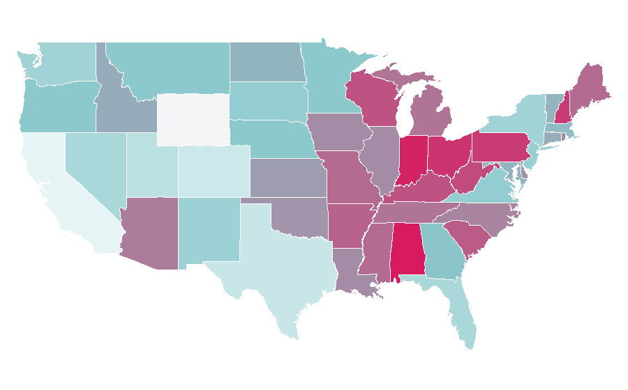 Affinity by region — Medical drama, United States