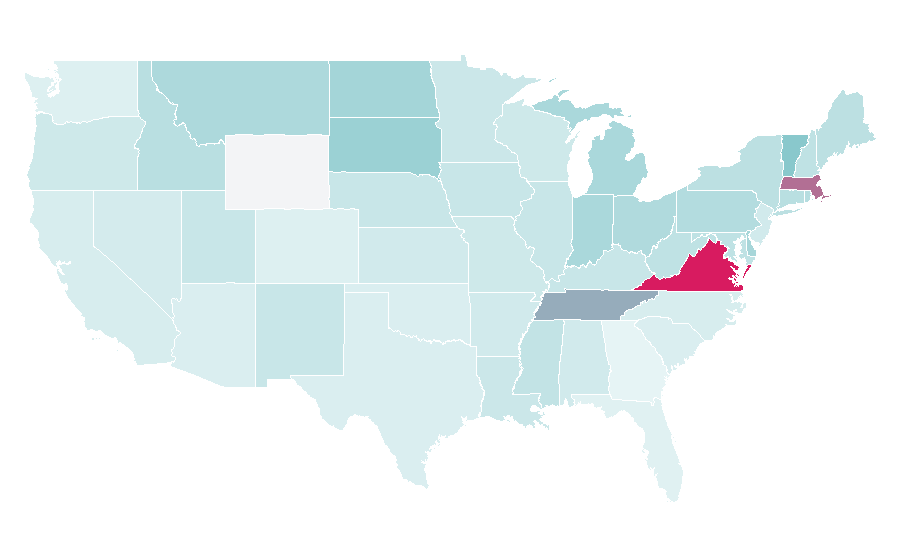 Affinity by region — Medical education, United States