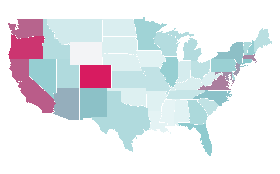Affinity by region — Meetup (website), United States
