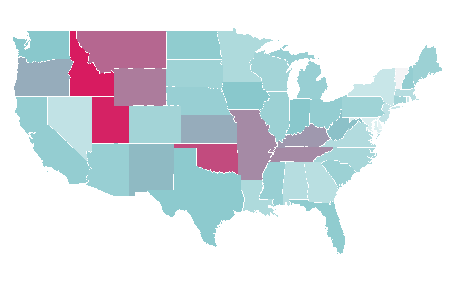 Affinity by region — Mel Gibson, United States