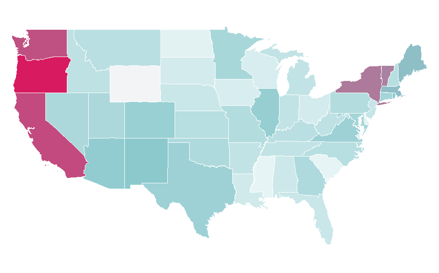 Affinity by region — Melancholia, United States
