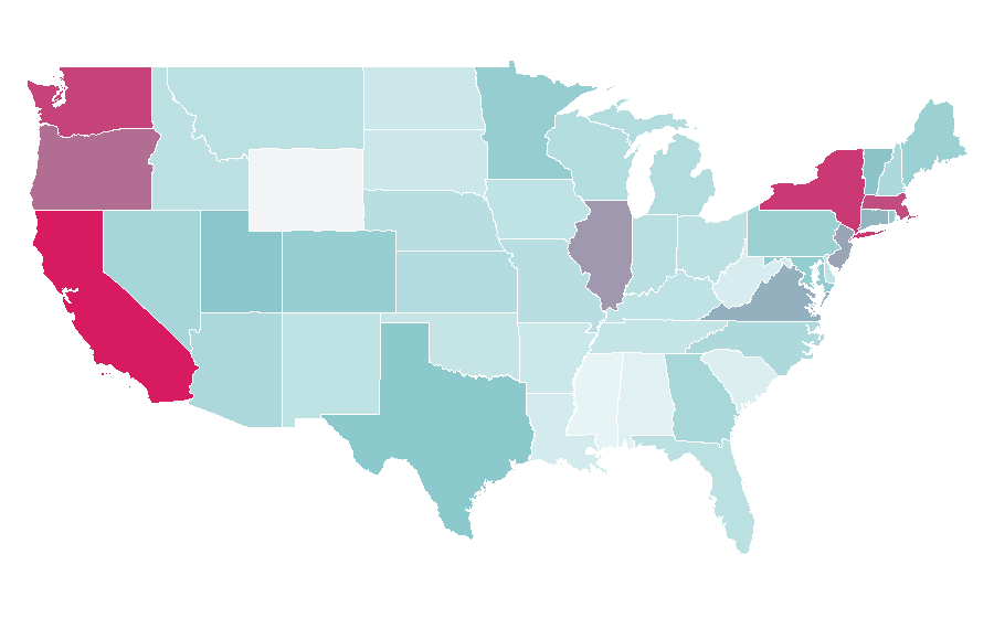 Affinity by region — Memories of Murder, United States