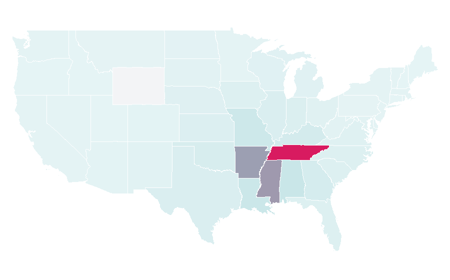 Affinité par région — Memphis, Tennessee, États-Unis