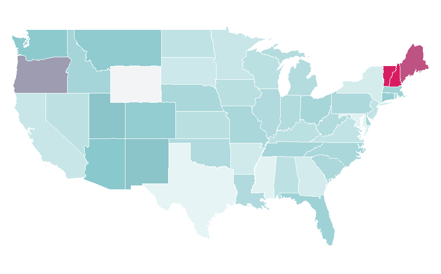 Affinity by region — Men at Work, United States
