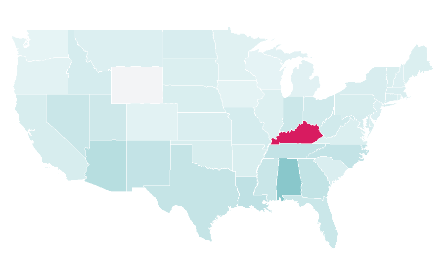 Affinity by region — Men With Beards, United States