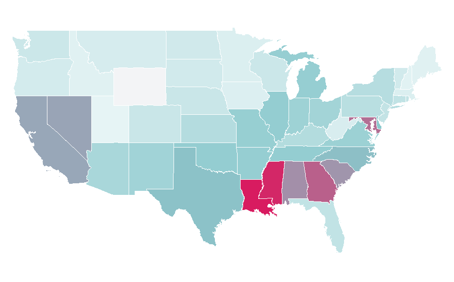 Affinity by region — Menace II Society, United States