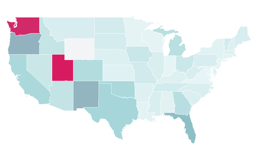 Affinity by region — Menchie's Frozen Yogurt, United States