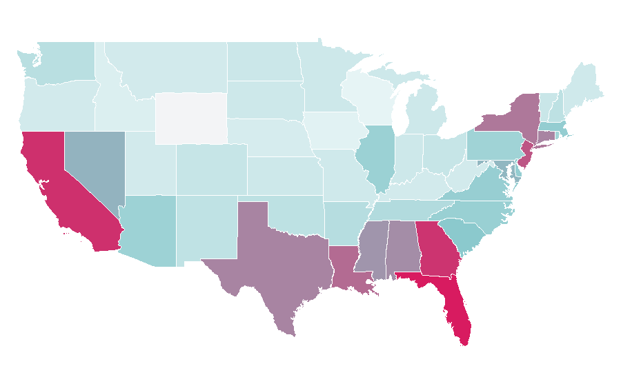 Affinity by region — Mercedes-Benz A-Class, United States
