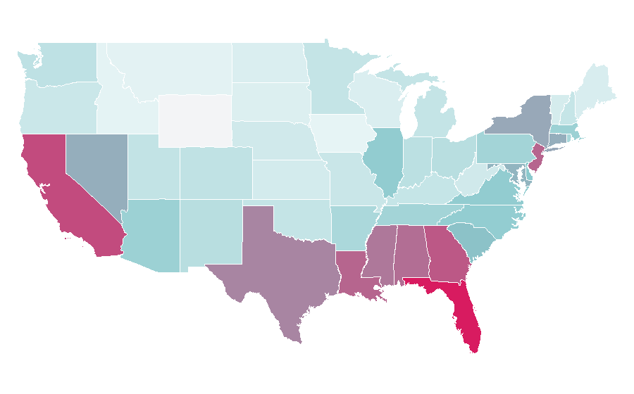 Affinity by region — Mercedes-Benz C-Class, United States