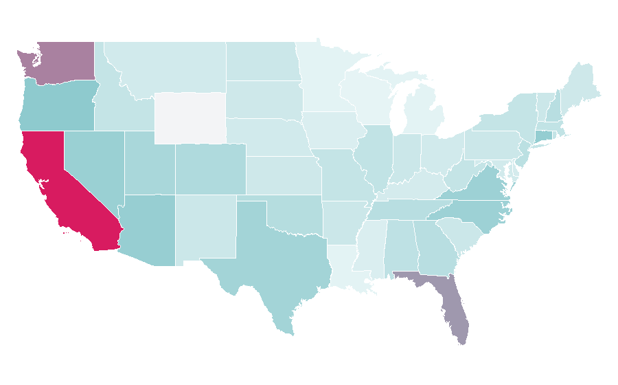 Affinity by region — Mercedes-Benz SLK-Class, United States